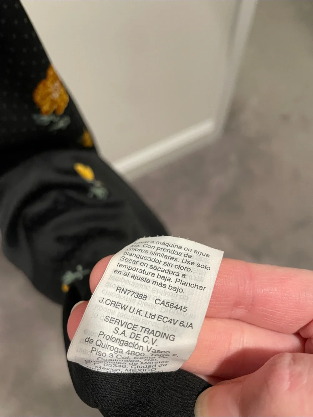 Madewell Black Slip Dress with Yellow Floral Embroidery - Picture 8 of 8